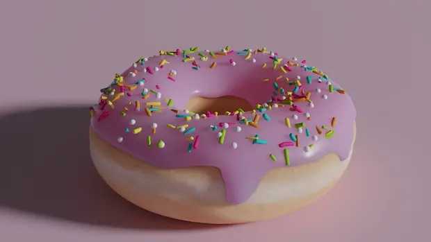 3D donut rendered in Blender